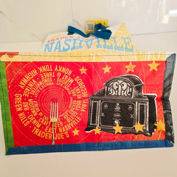 NWT Trader Joe's Reusable Tote Bag  NASHVILLE. TENNESSEE TN Music City USA - Picture 4 of 7